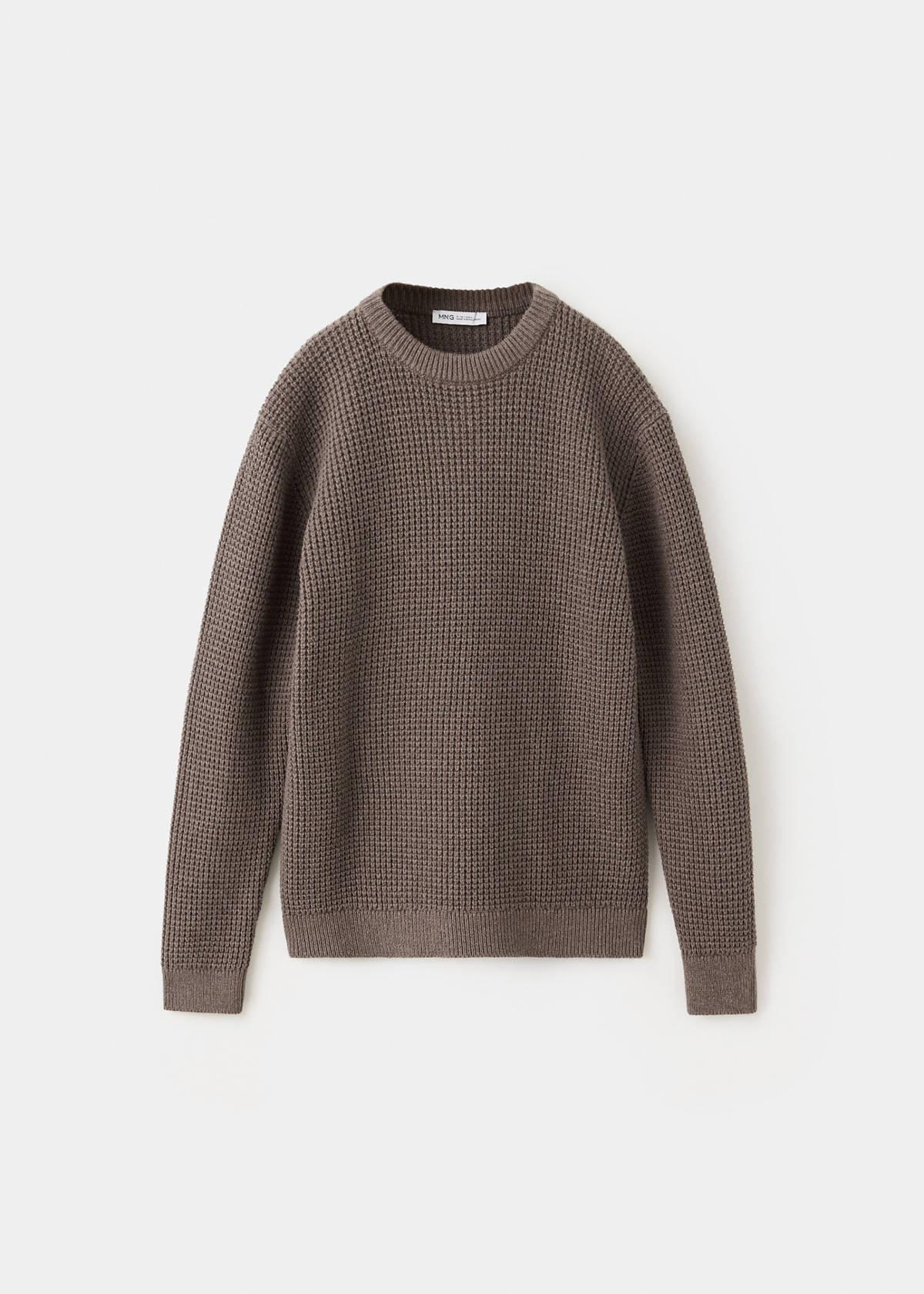 Structured knitted sweater — Coffee