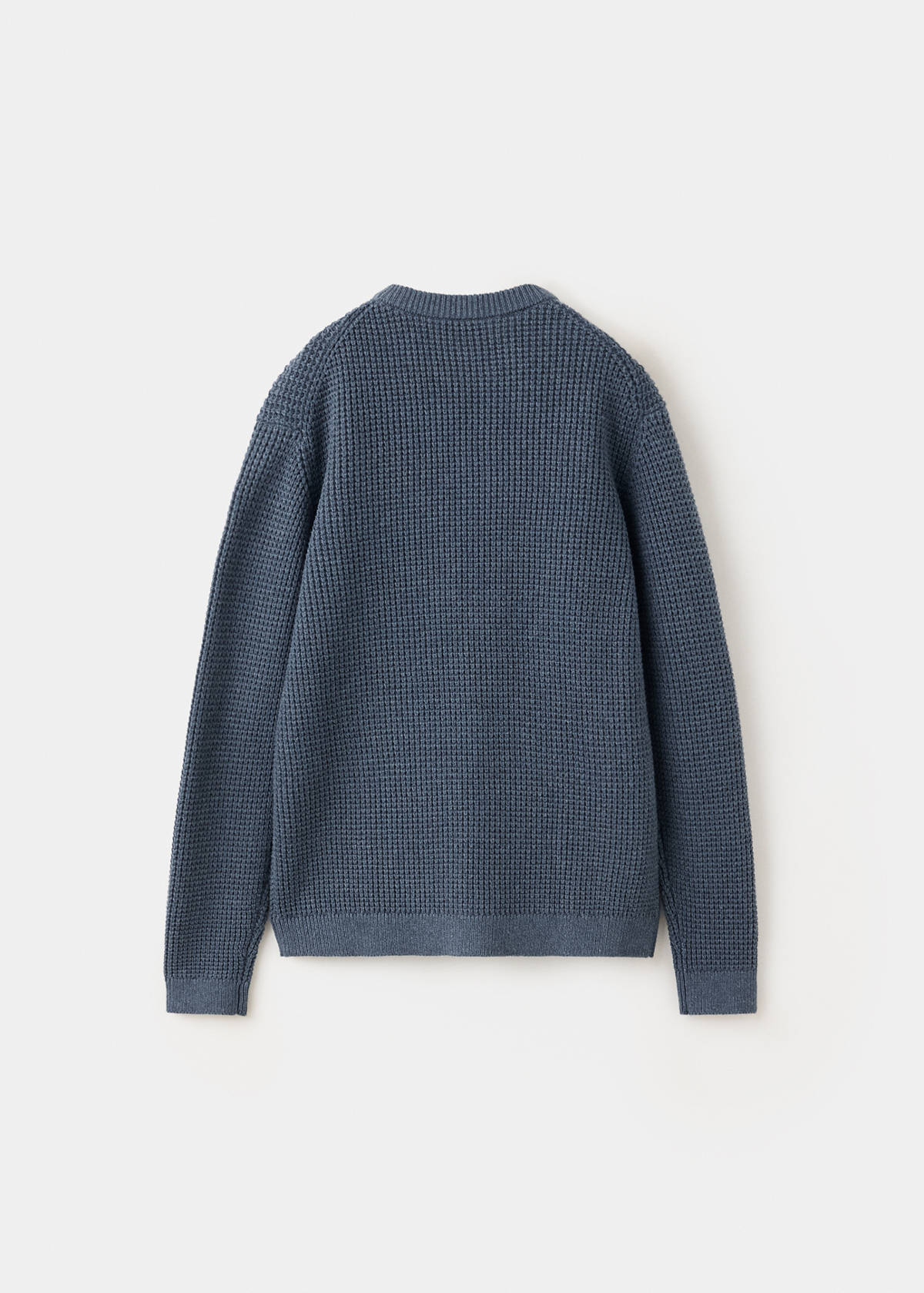 Structured knitted sweater — Night Blue
