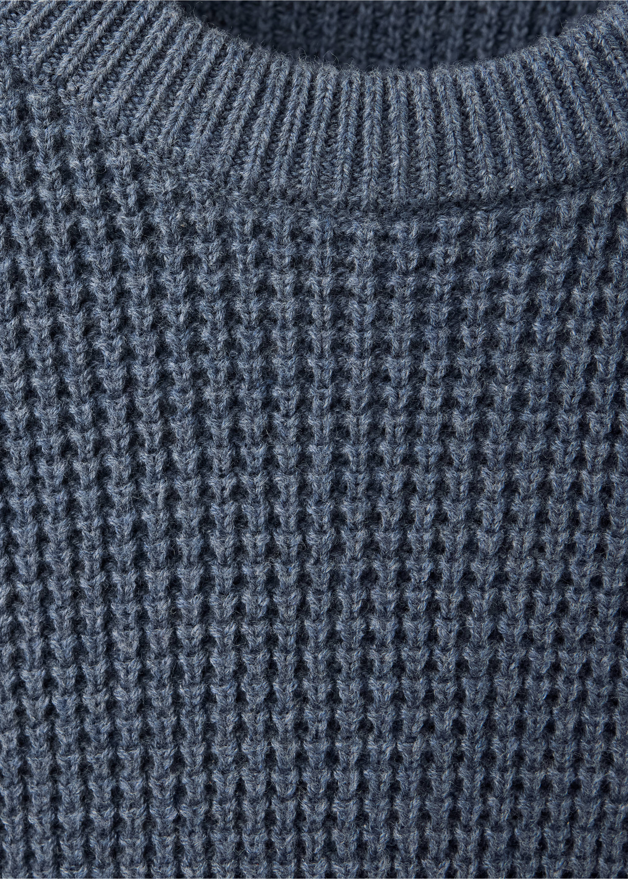 Pull-over maille structure - Détail de l'article 8, Bleu nuit. Ref: 37025162-00.