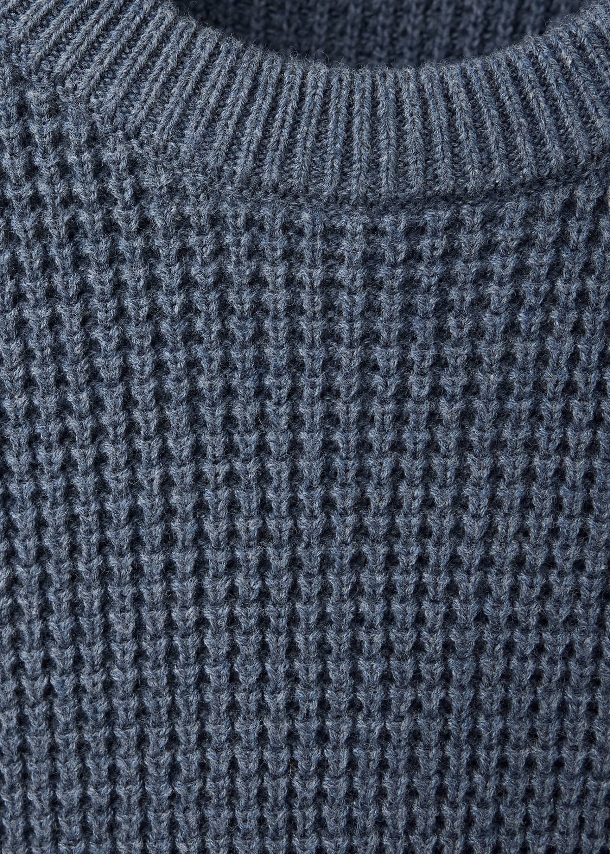 Structured knitted sweater — Night Blue