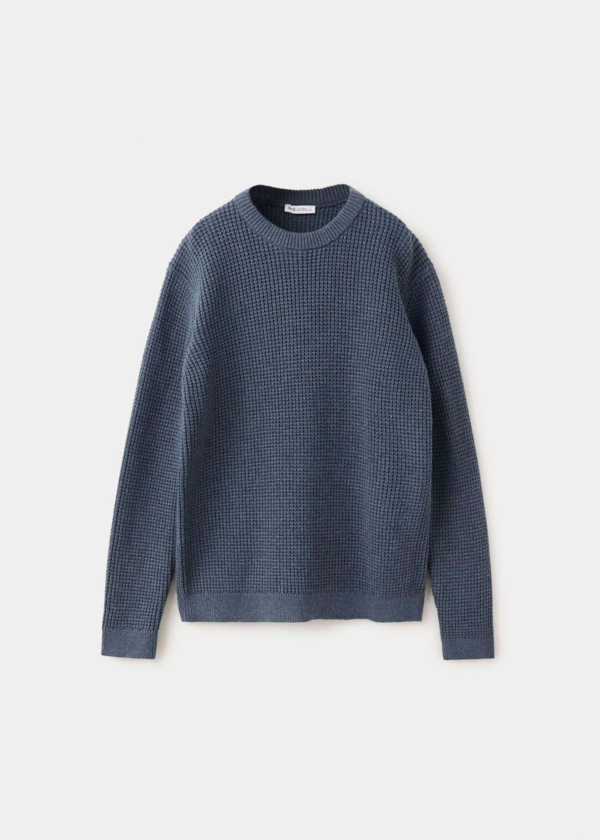 Structured knitted sweater — Night Blue