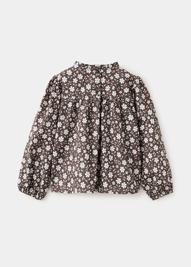 Floral print blouse — Brown
