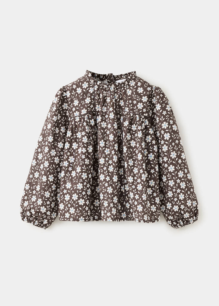 Floral print blouse — Brown