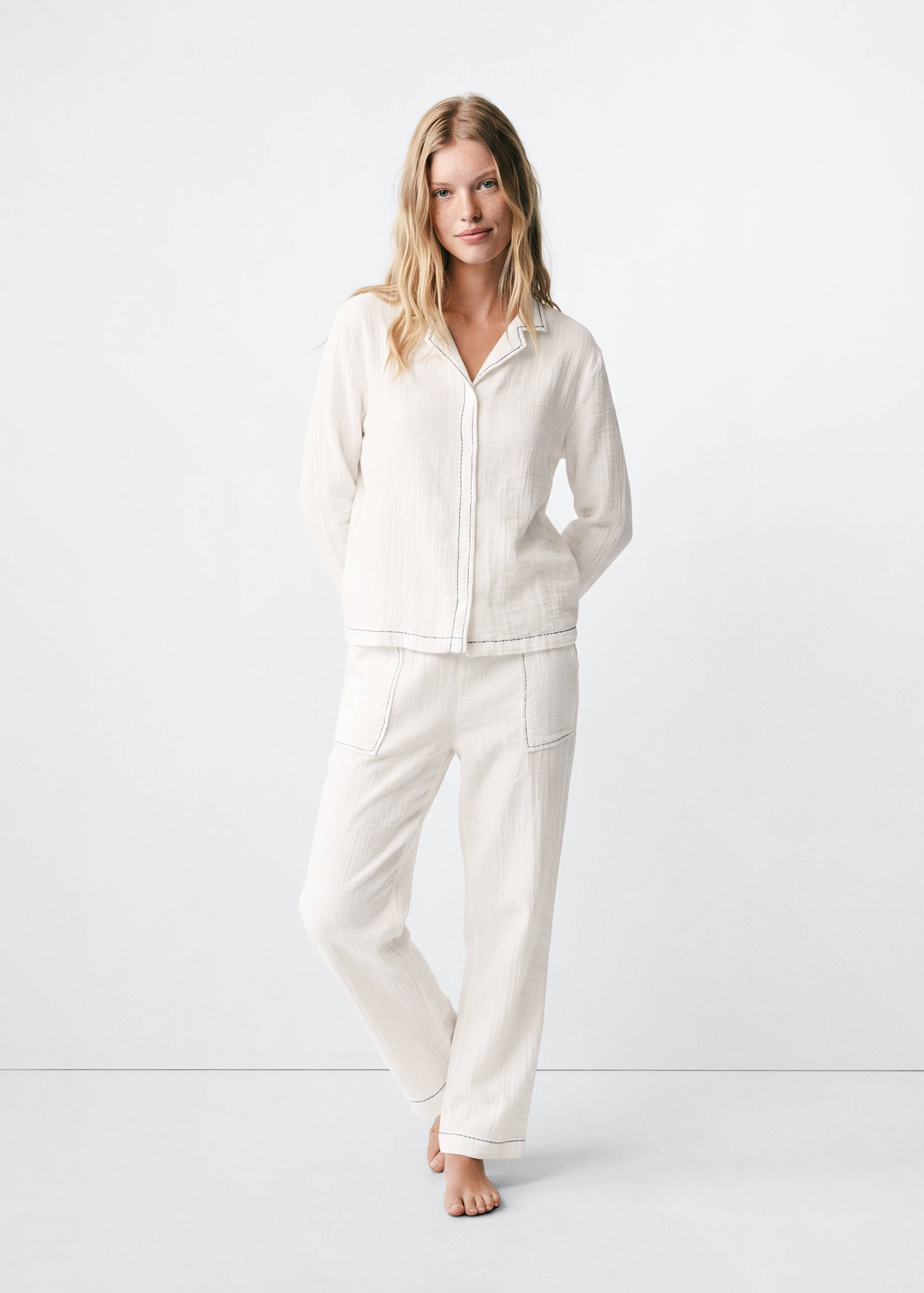 Pyjama deux pièces surpiqûre - Plan général