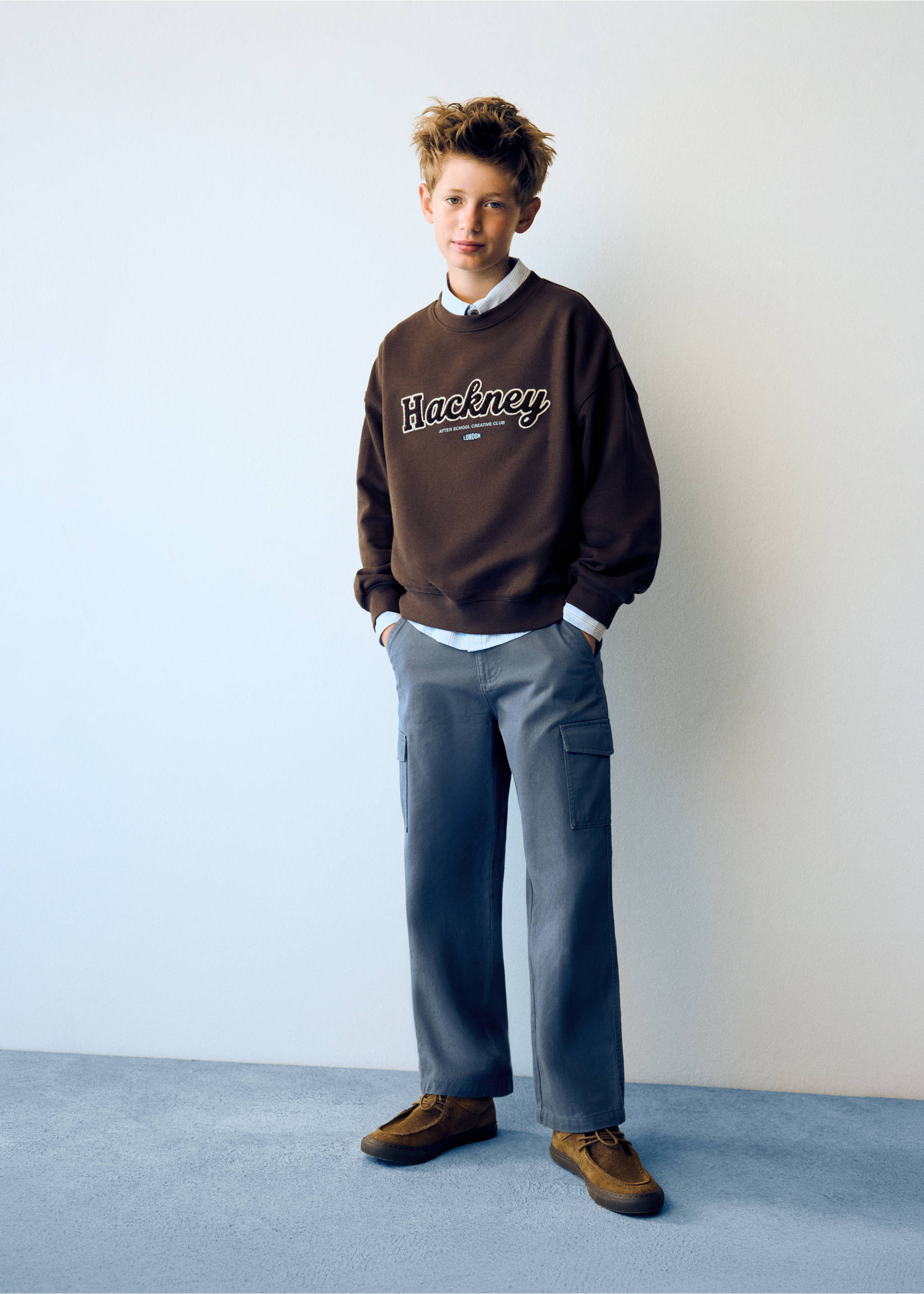 Oversized printed sweatshirt - General plane, Brown. Ref: 37025167-00.