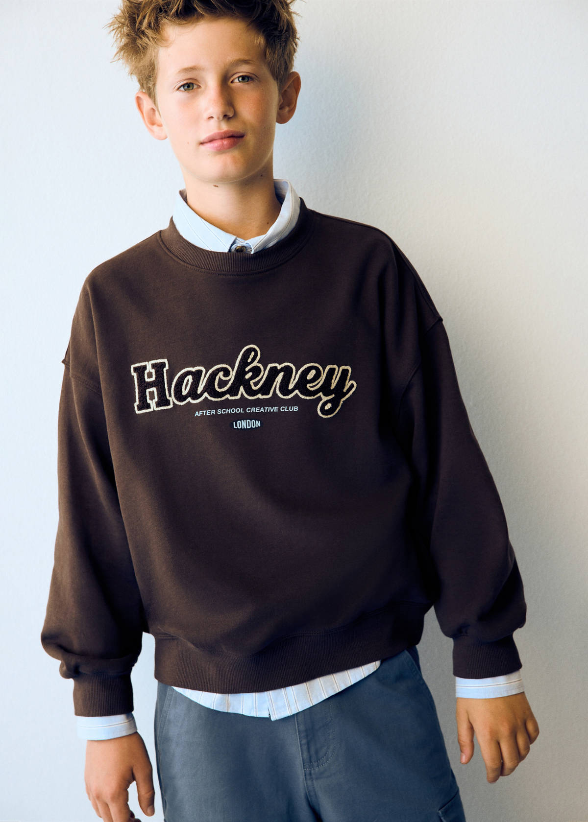 Oversized printed sweatshirt — Brown