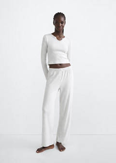 Flecked cotton pyjamas — Medium Heather Grey 2