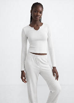 Flecked cotton pyjamas — Medium Heather Grey 1