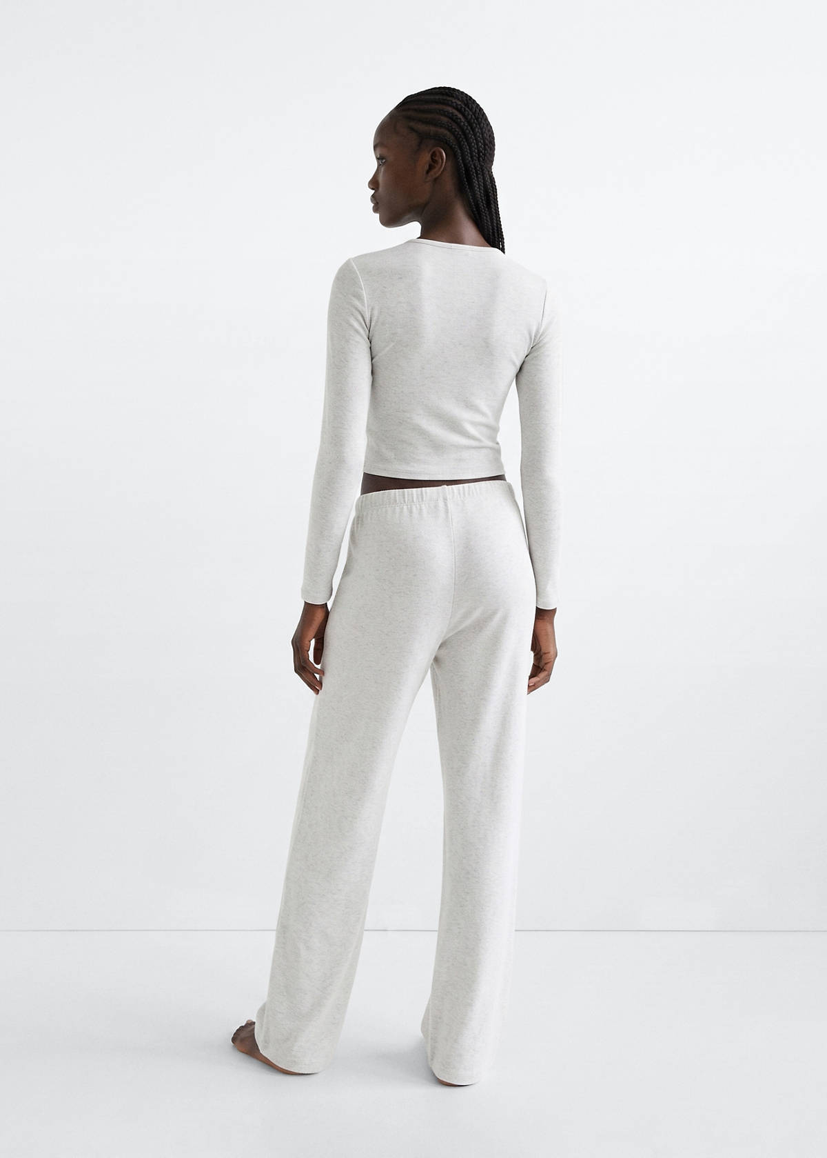 Flecked cotton pyjamas — Medium Heather Grey