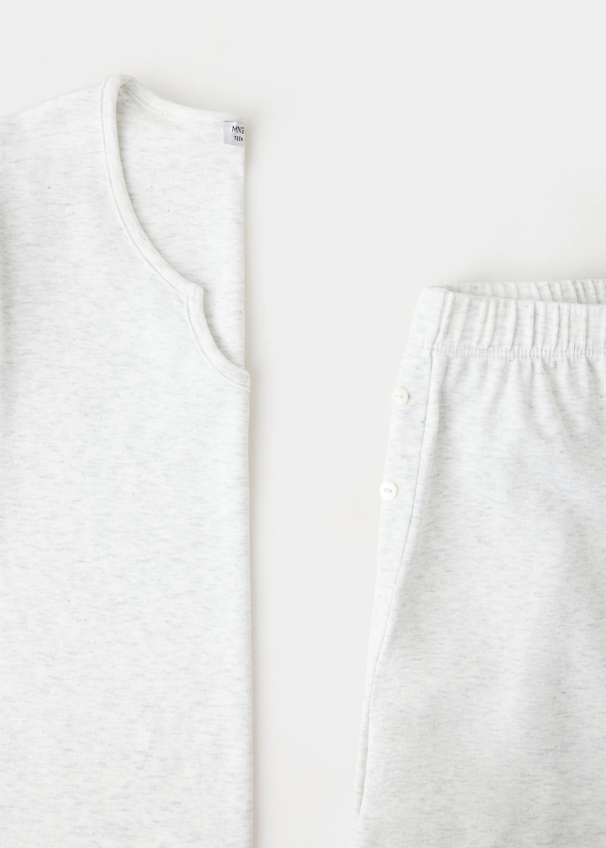 Flecked cotton pyjamas — Medium Heather Grey