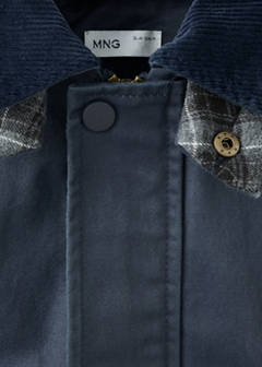 Waxed jacket with hood — Navy 3