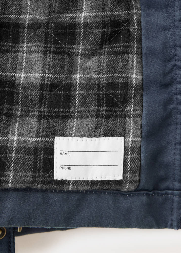 Waxed jacket with hood — Navy