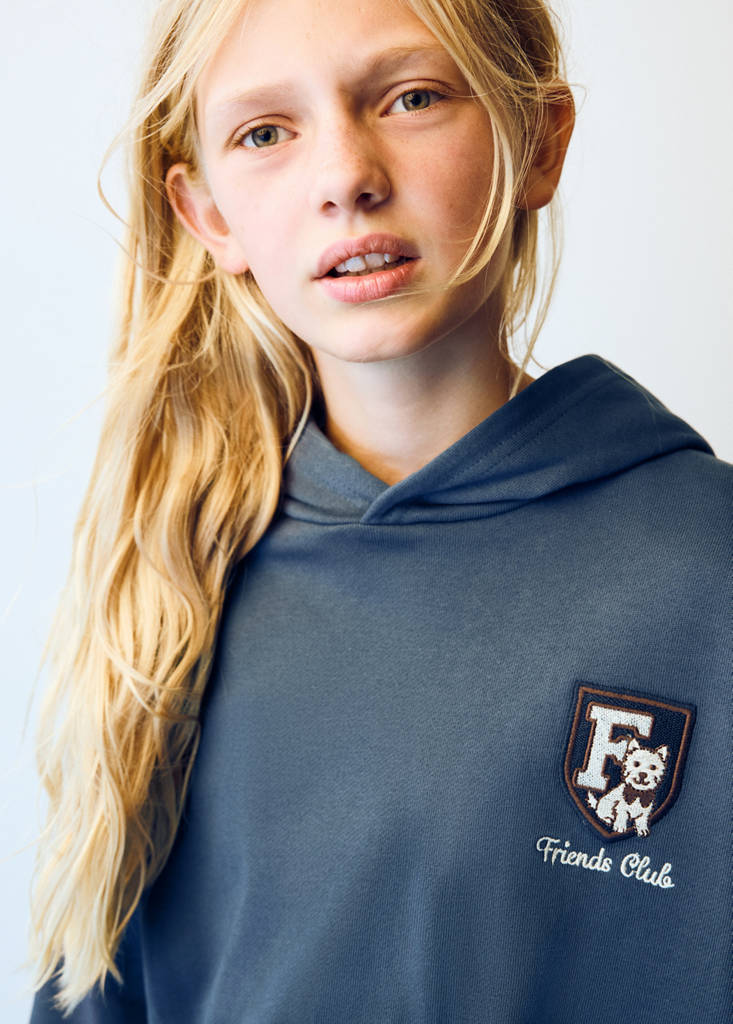Relaxed fit embroidered sweatshirt — Blue