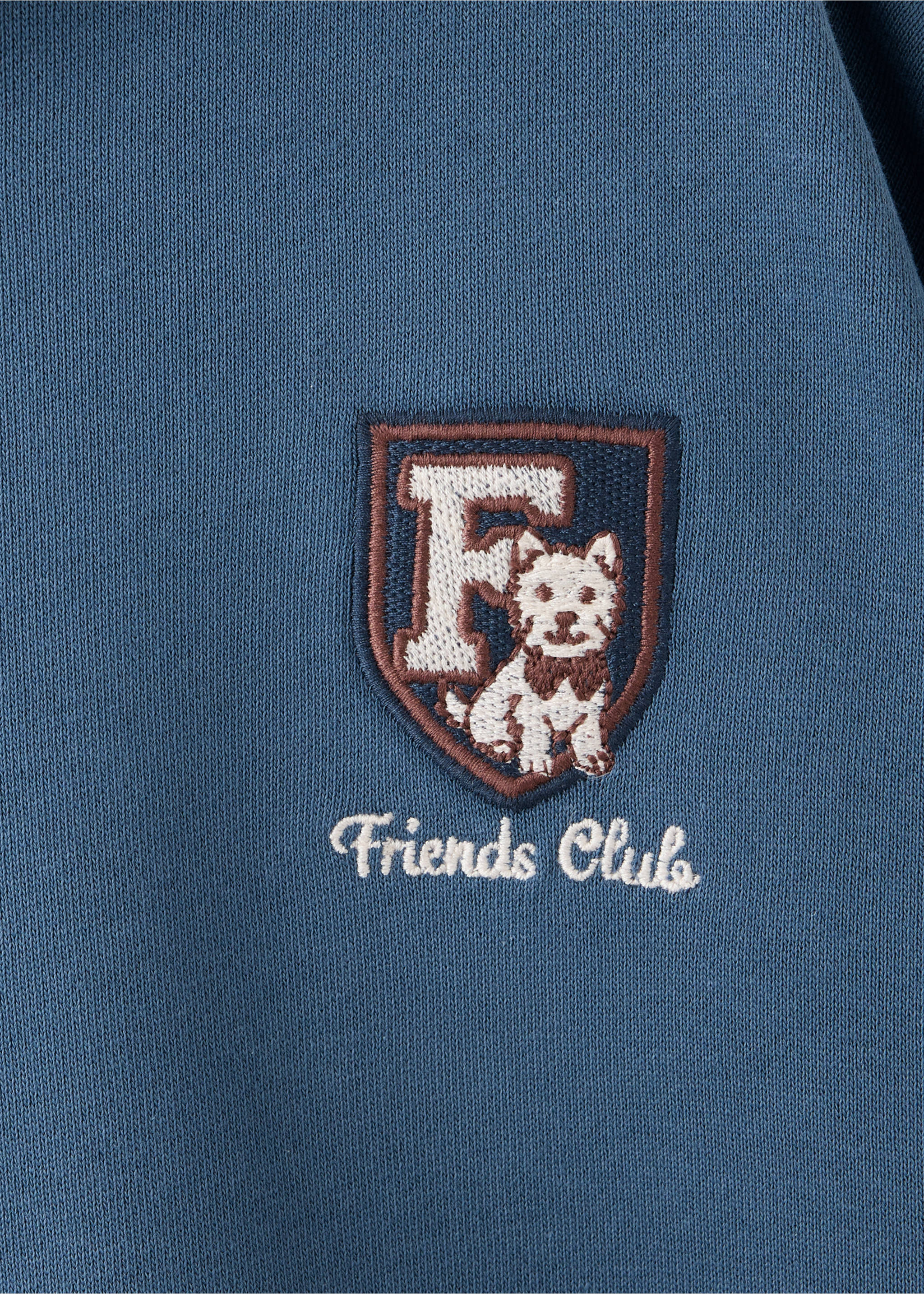 Relaxed fit embroidered sweatshirt - Details of the article 8, Blue. Ref: 37025170-00.