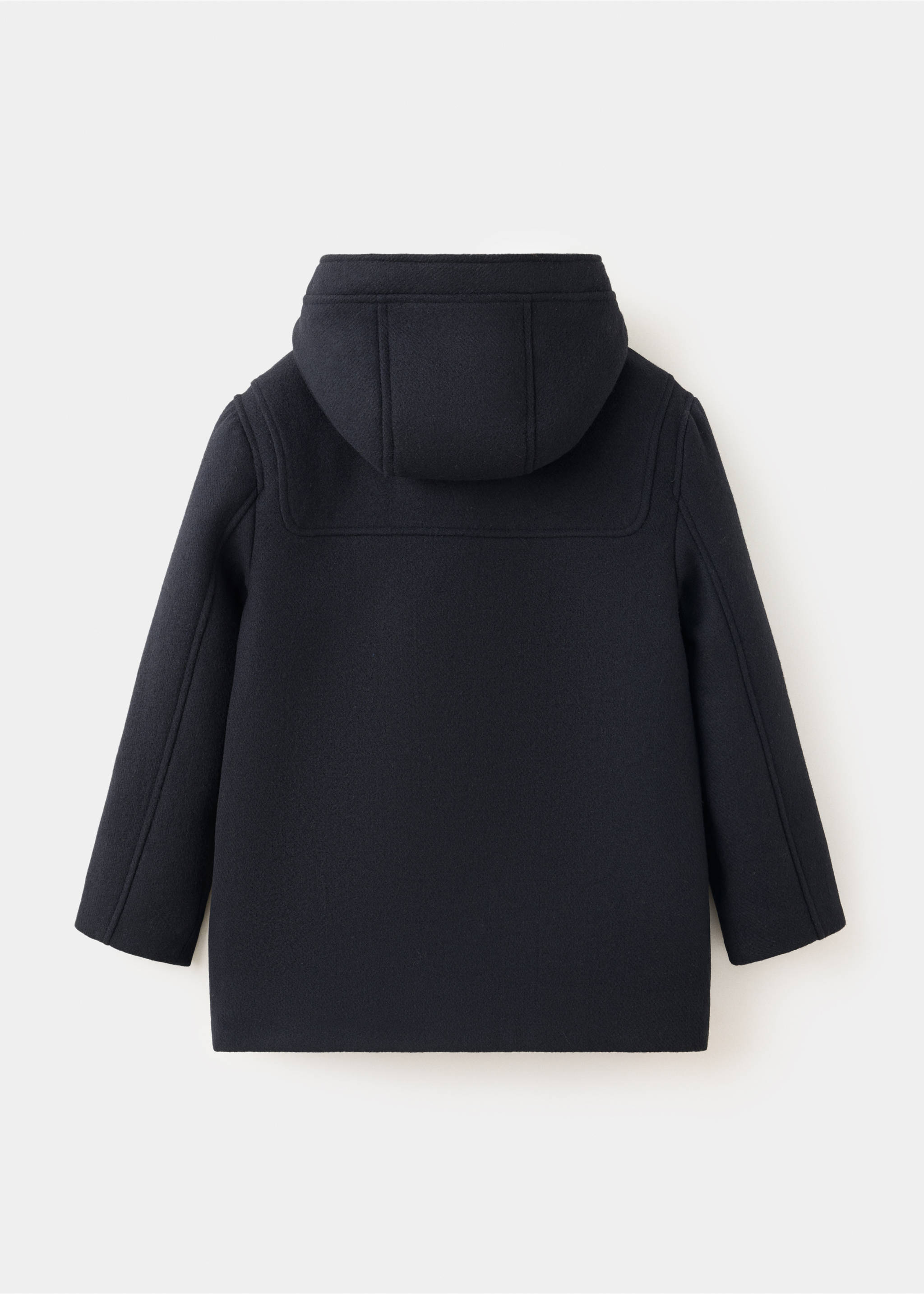 Wool blend hooded coat - Reverse of the article, Navy. Ref: 37025171-00.