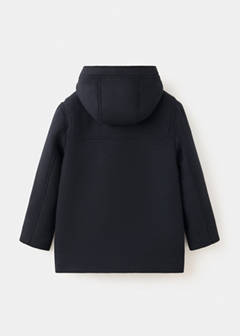 Wool blend hooded coat — Navy 5