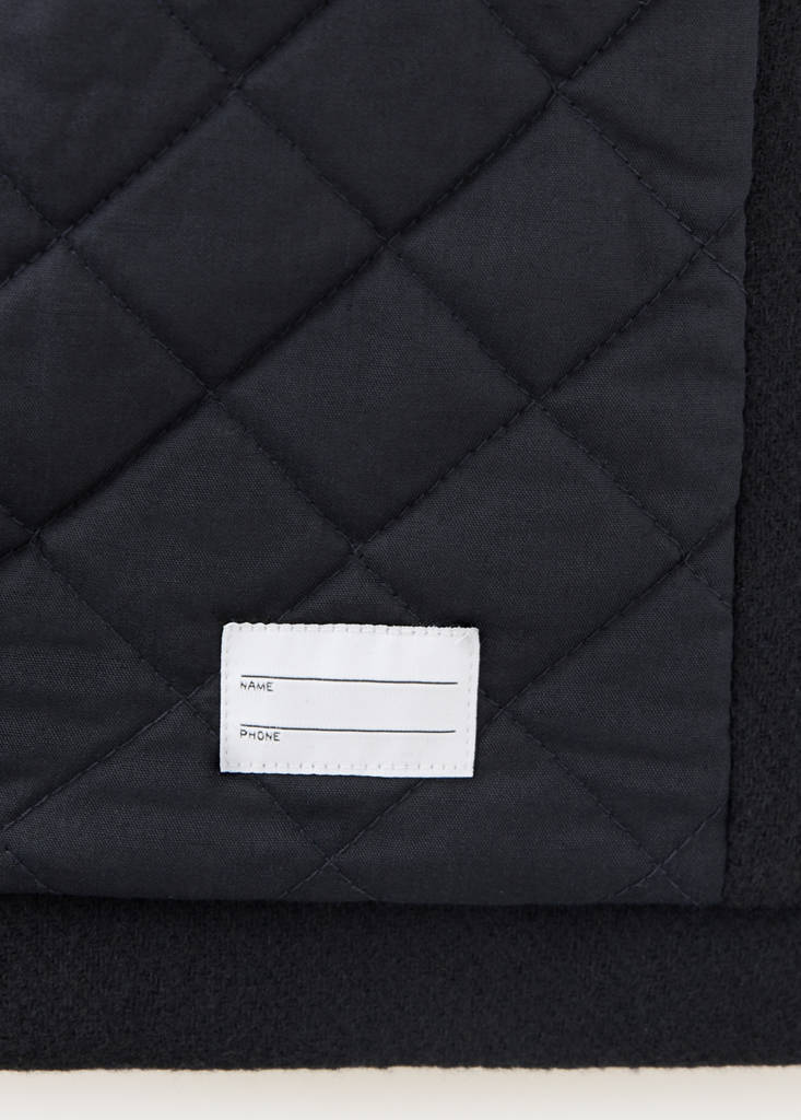 Wool blend hooded coat — Navy