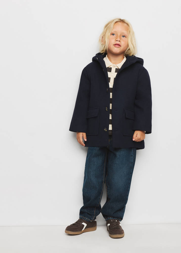 Wool blend overcoat — Navy