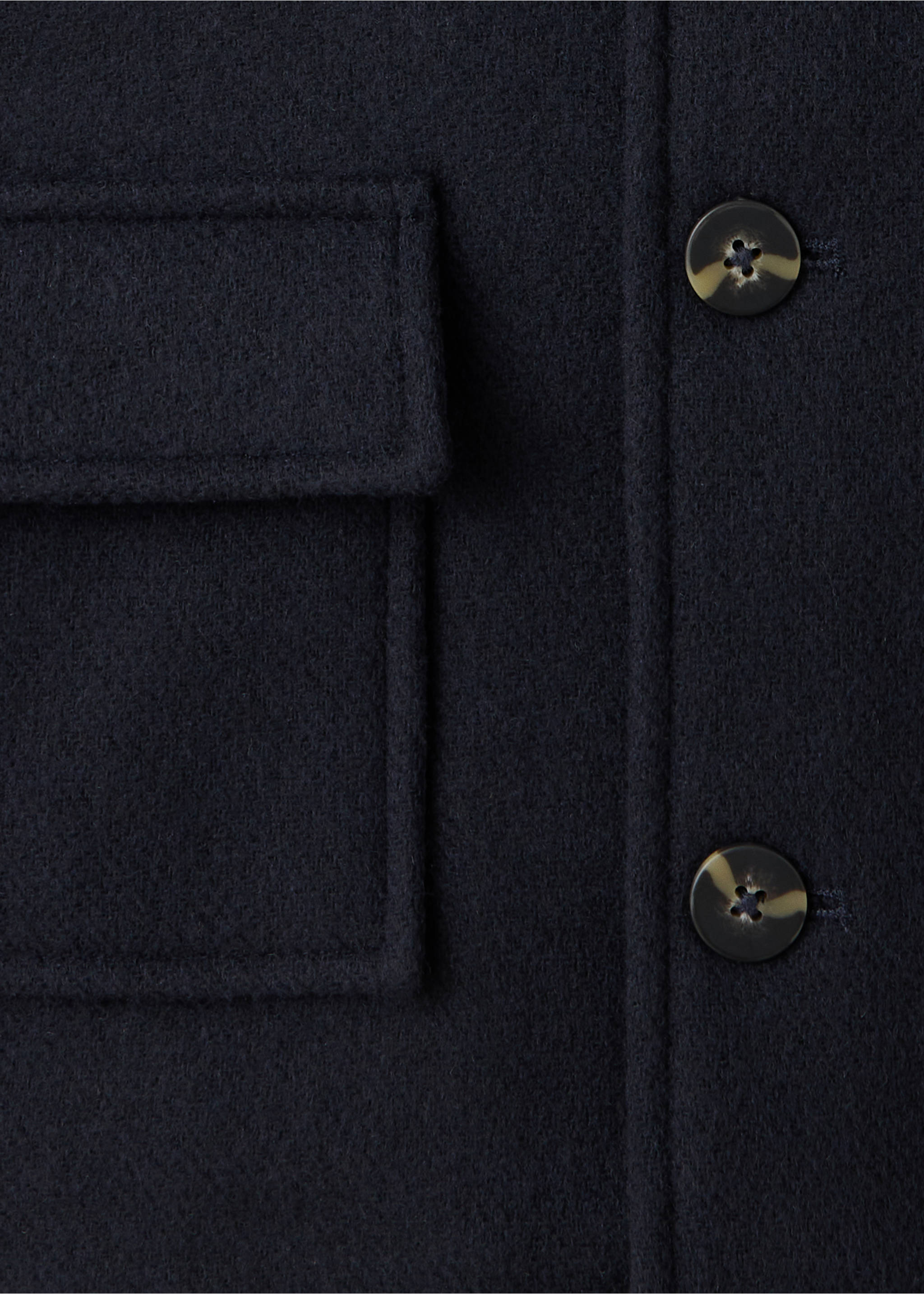 Wool blend overcoat - Details of the article 8, Navy. Ref: 37025172-00.