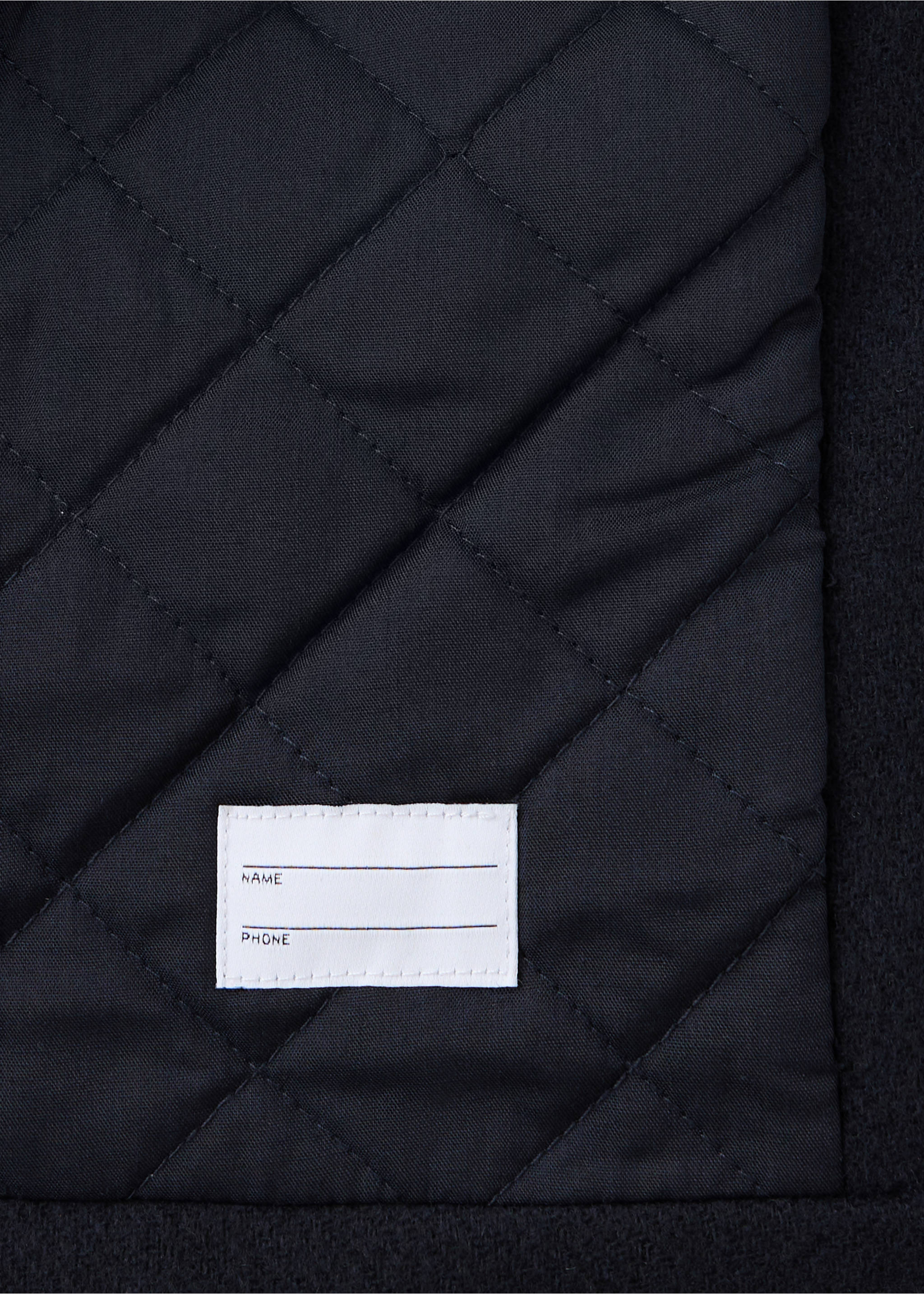 Wool blend overcoat - Details of the article 0, Navy. Ref: 37025172-00.
