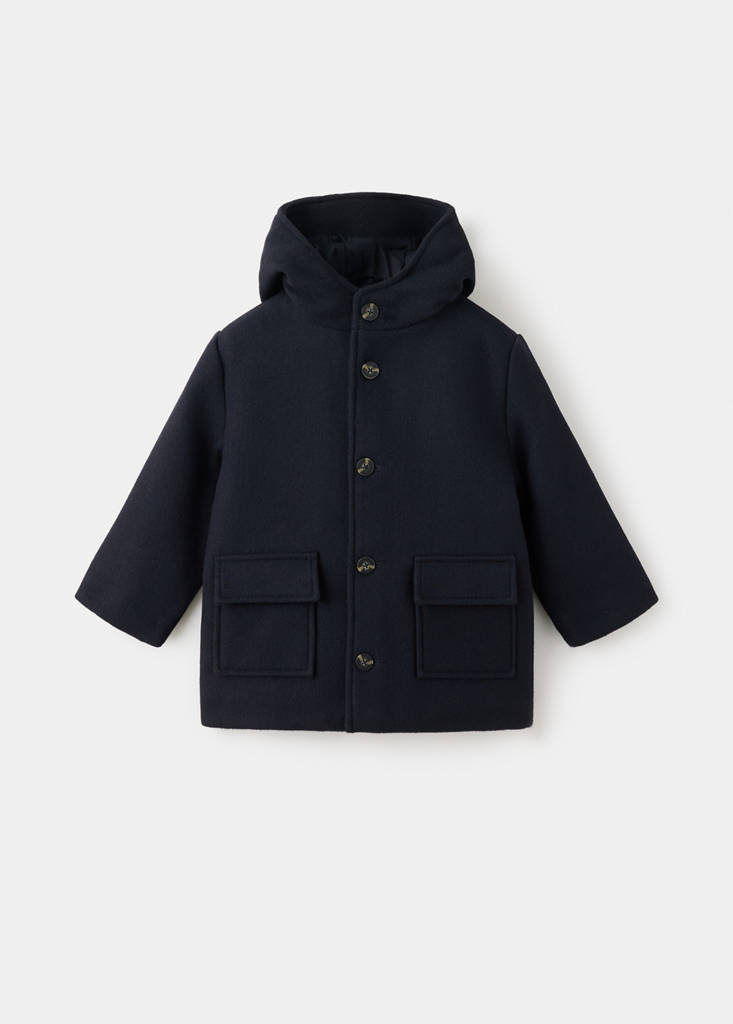 Wool blend overcoat — Navy