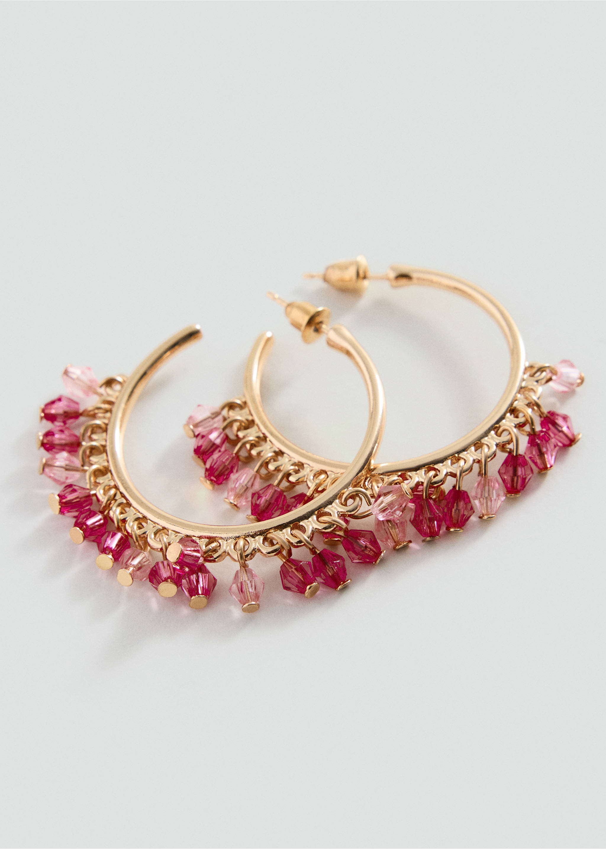 Crystal hoop earrings - Medium plane, Gold. Ref: 37025181-00.
