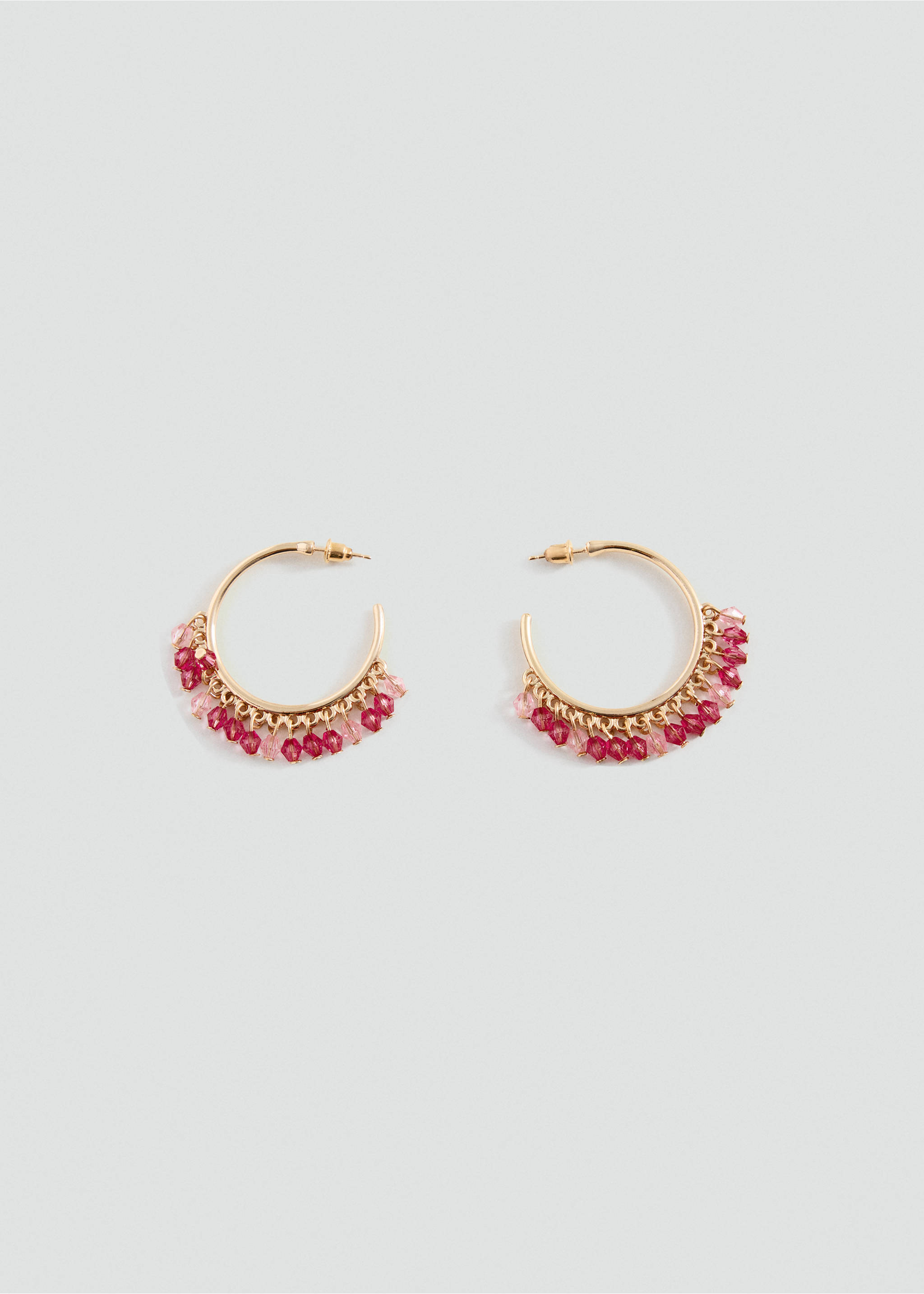 Crystal hoop earrings - Article without model, Gold. Ref: 37025181-00.