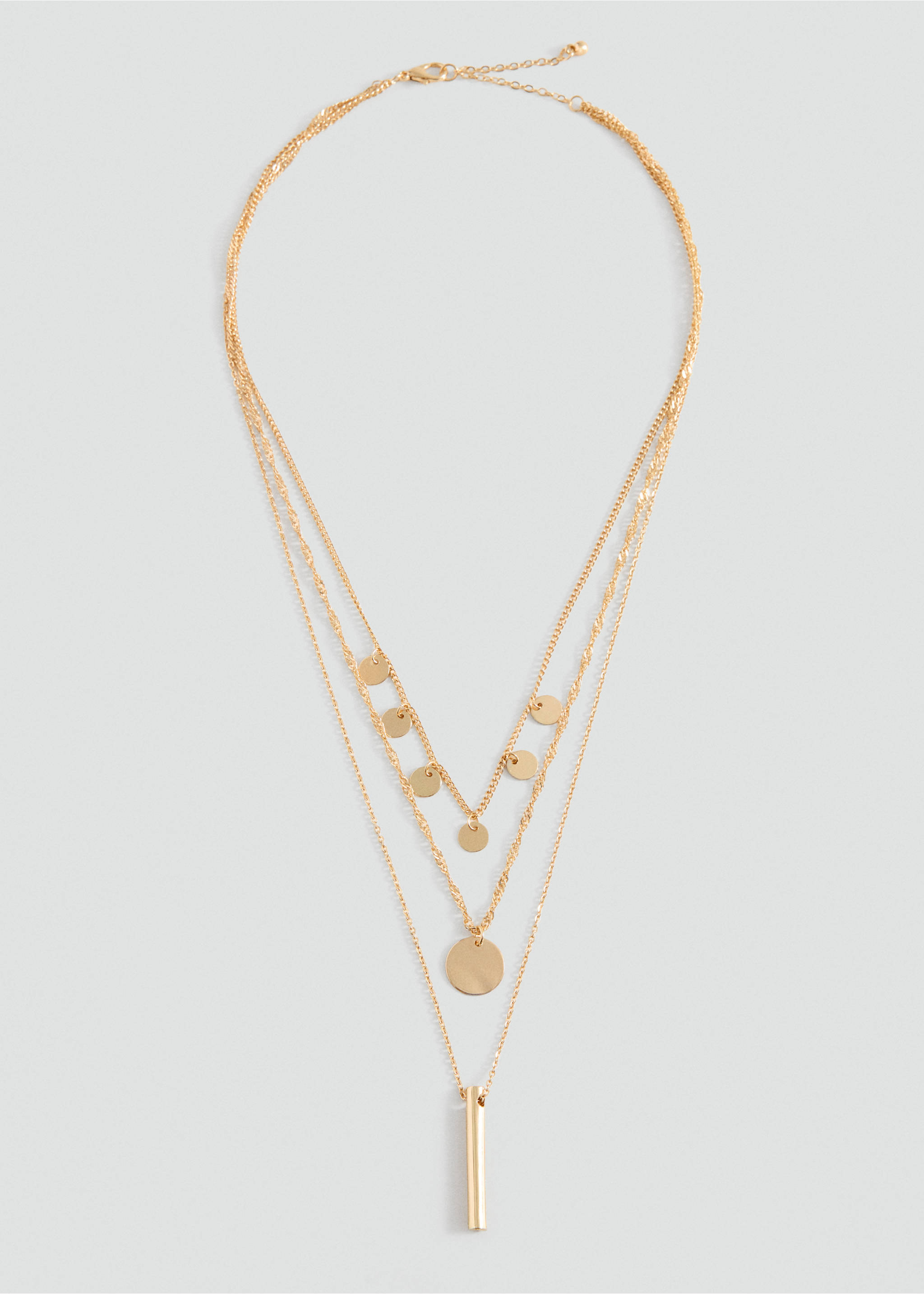 Collier combiné avec perles métalliques - Article sans modèle, Or. Ref: 37025186-00.