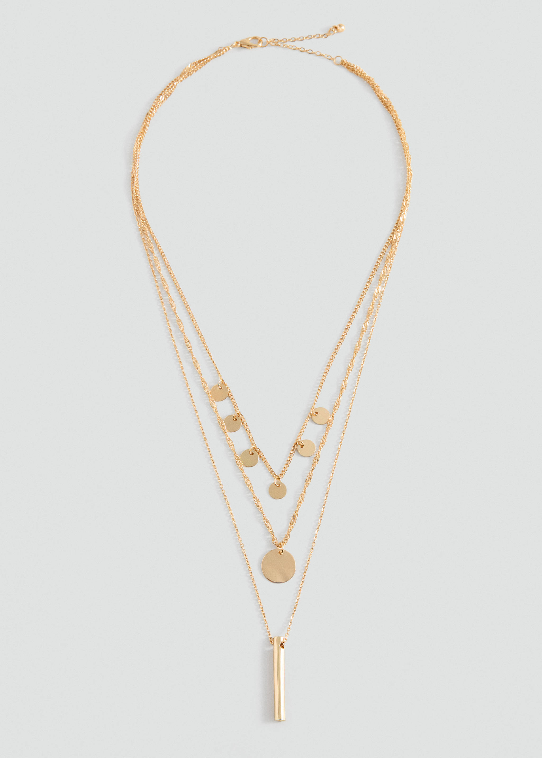 Collier combiné avec perles métalliques - Article sans modèle