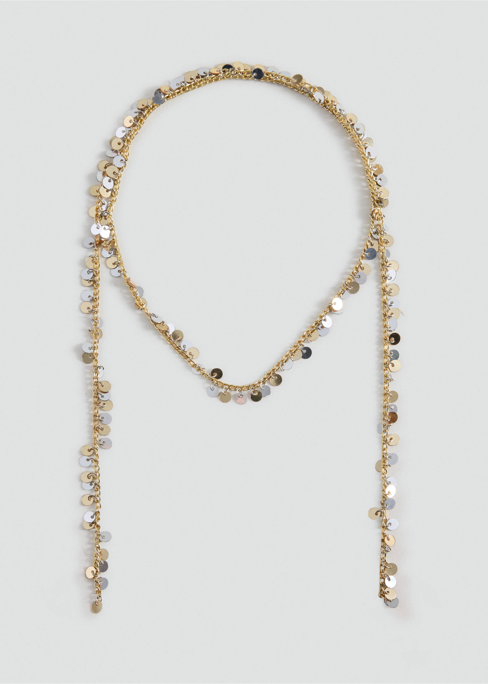 Sequin chain necklace - Article without model, Silver. Ref: 37025193-00.