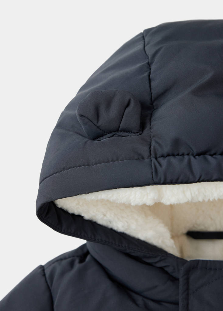 Quilted hoodie with ear details — Navy