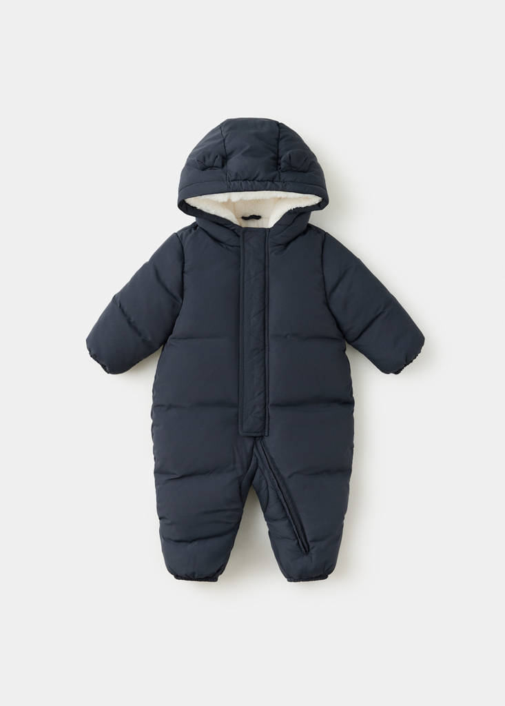 Quilted hoodie with ear details — Navy
