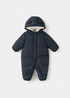 Quilted hoodie with ear details — Navy 1