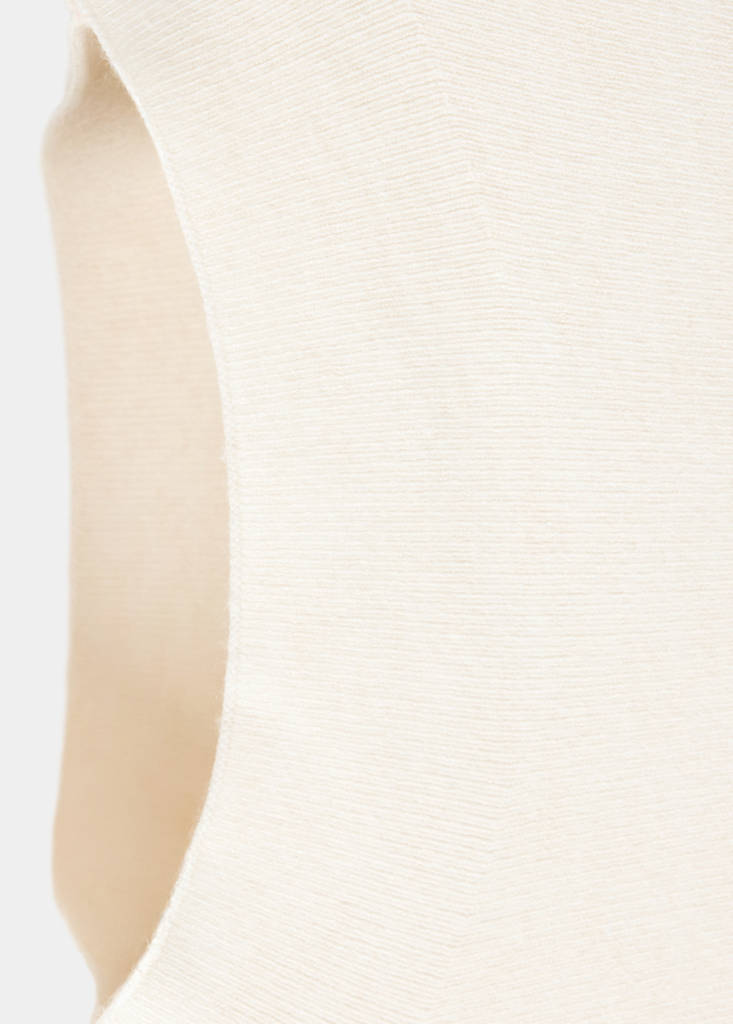 Knitted sweater with perkins neck — Ecru