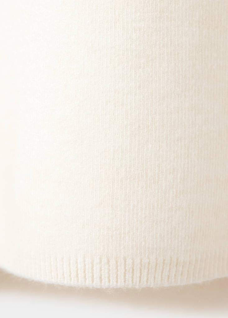 Knitted sweater with perkins neck — Ecru