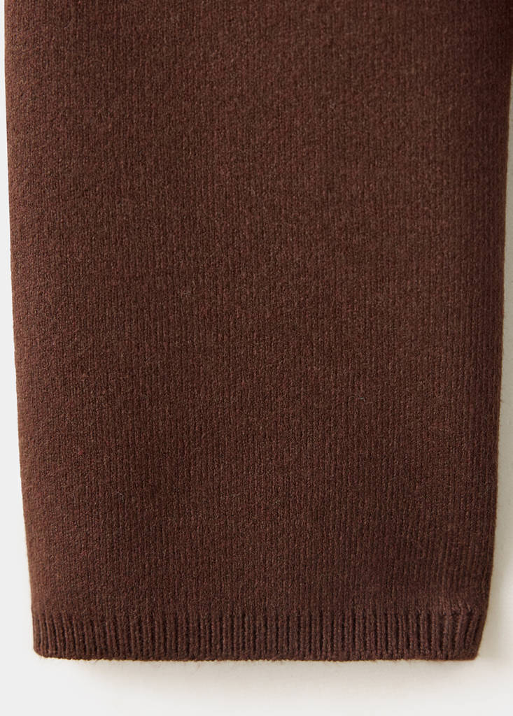 Knitted sweater with perkins neck — Chocolate