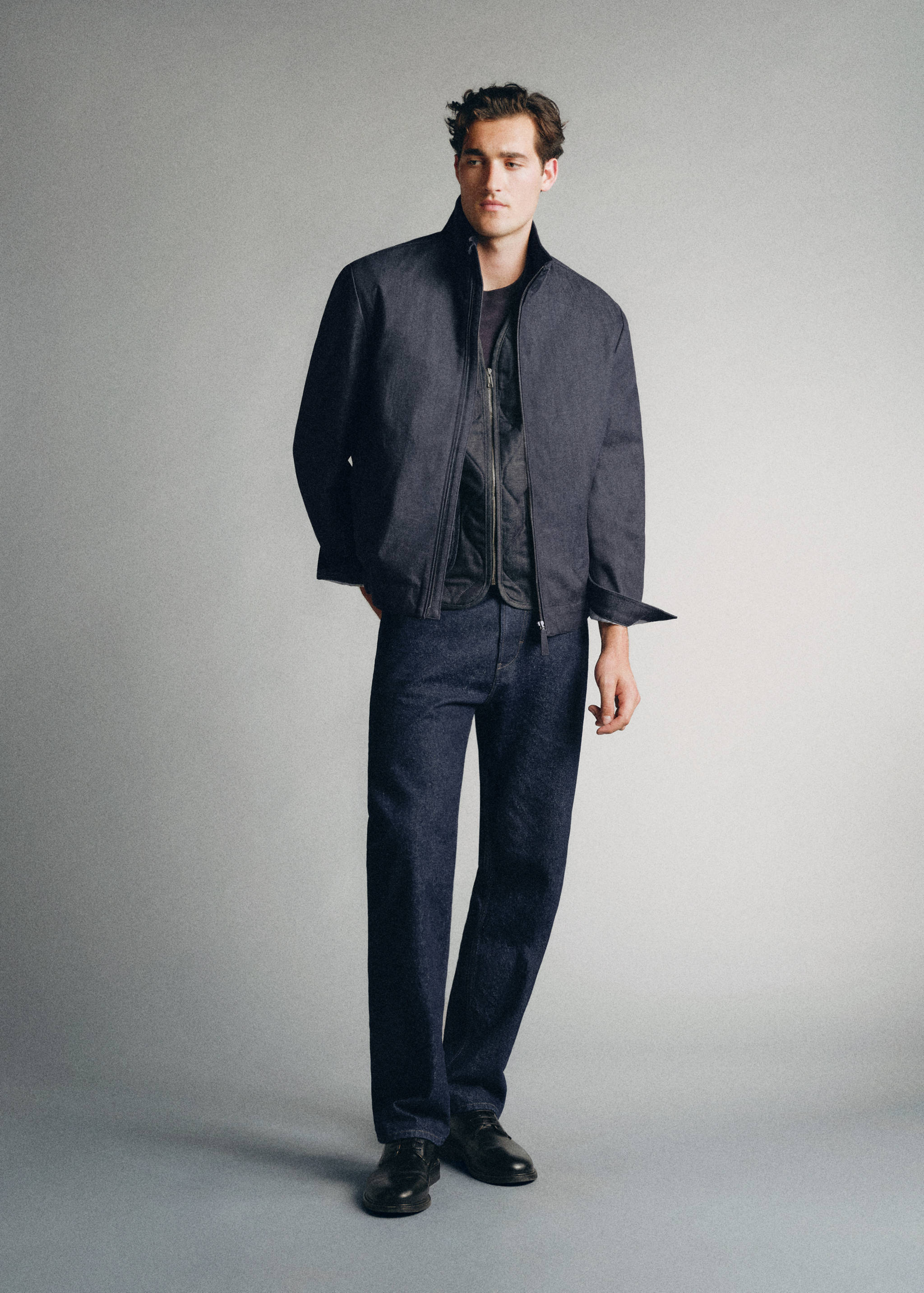 Veste bomber en denim de coton - Plan général