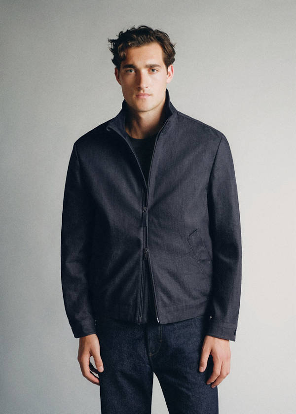 Cotton denim jacket — Open Blue