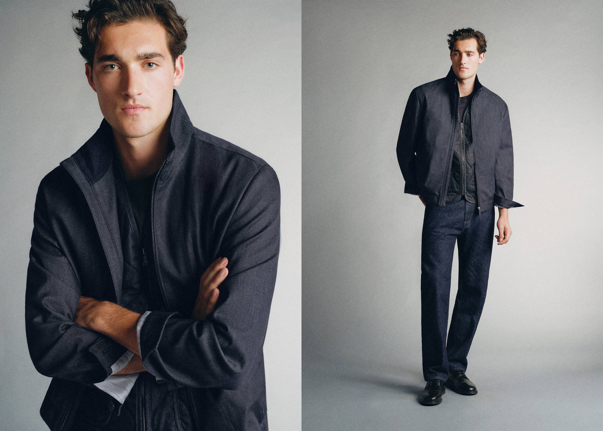 Veste en denim de coton - Plan panoramique