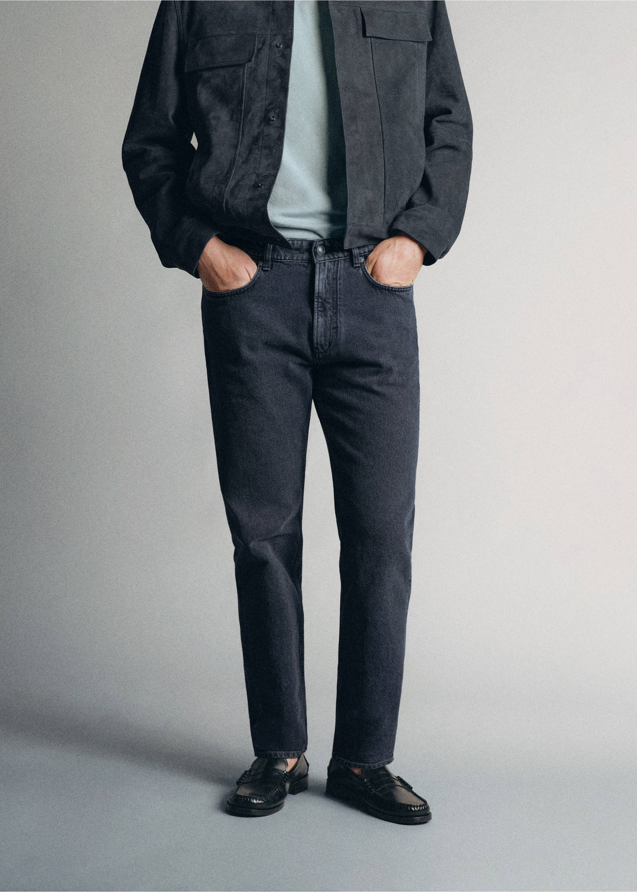 Regular fit jeans 100% premium cotton - Medium plane, Open Grey. Ref: 37025841-00.
