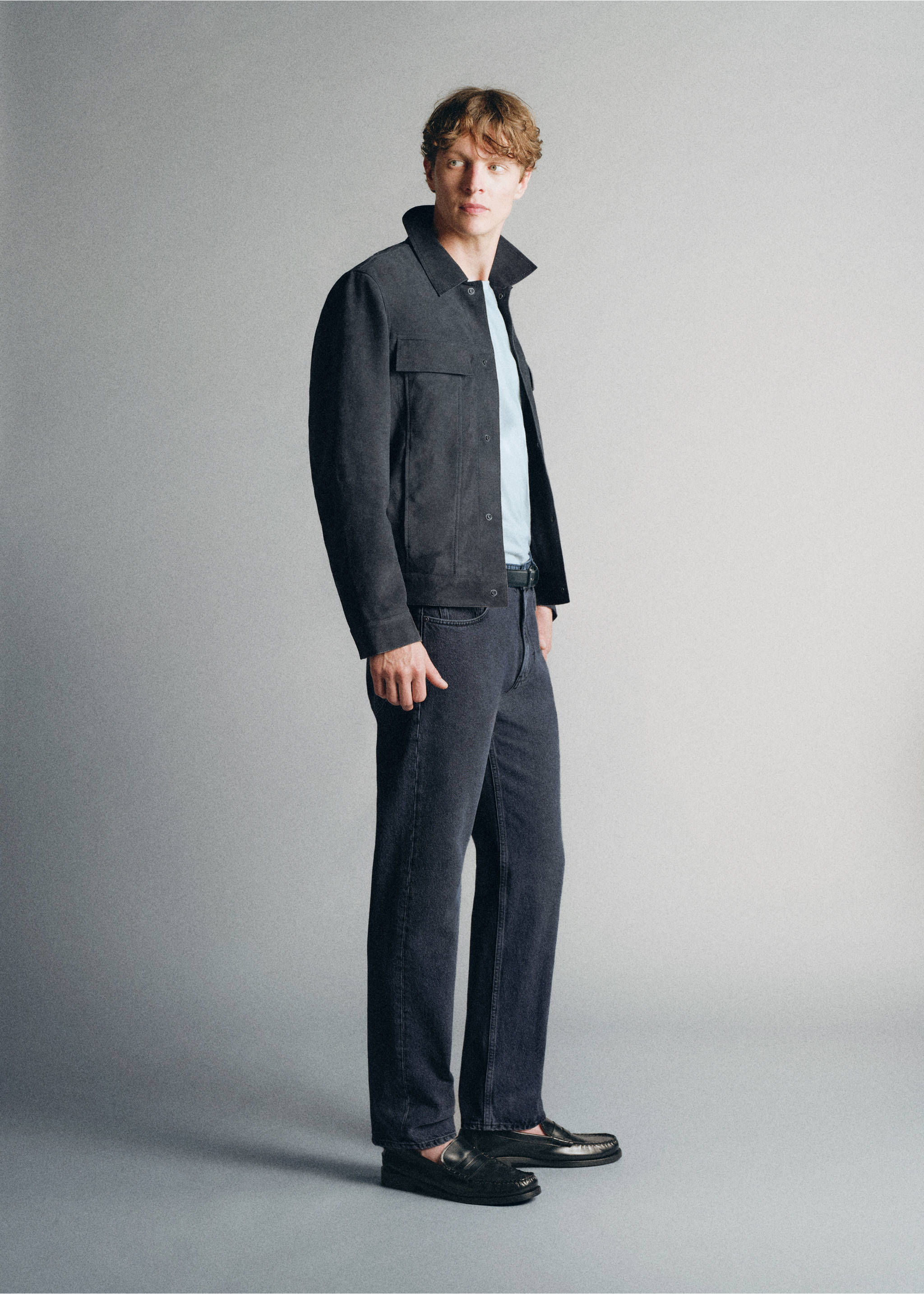 Regular fit jeans 100% premium cotton - Details of the article 2, Open Grey. Ref: 37025841-00.