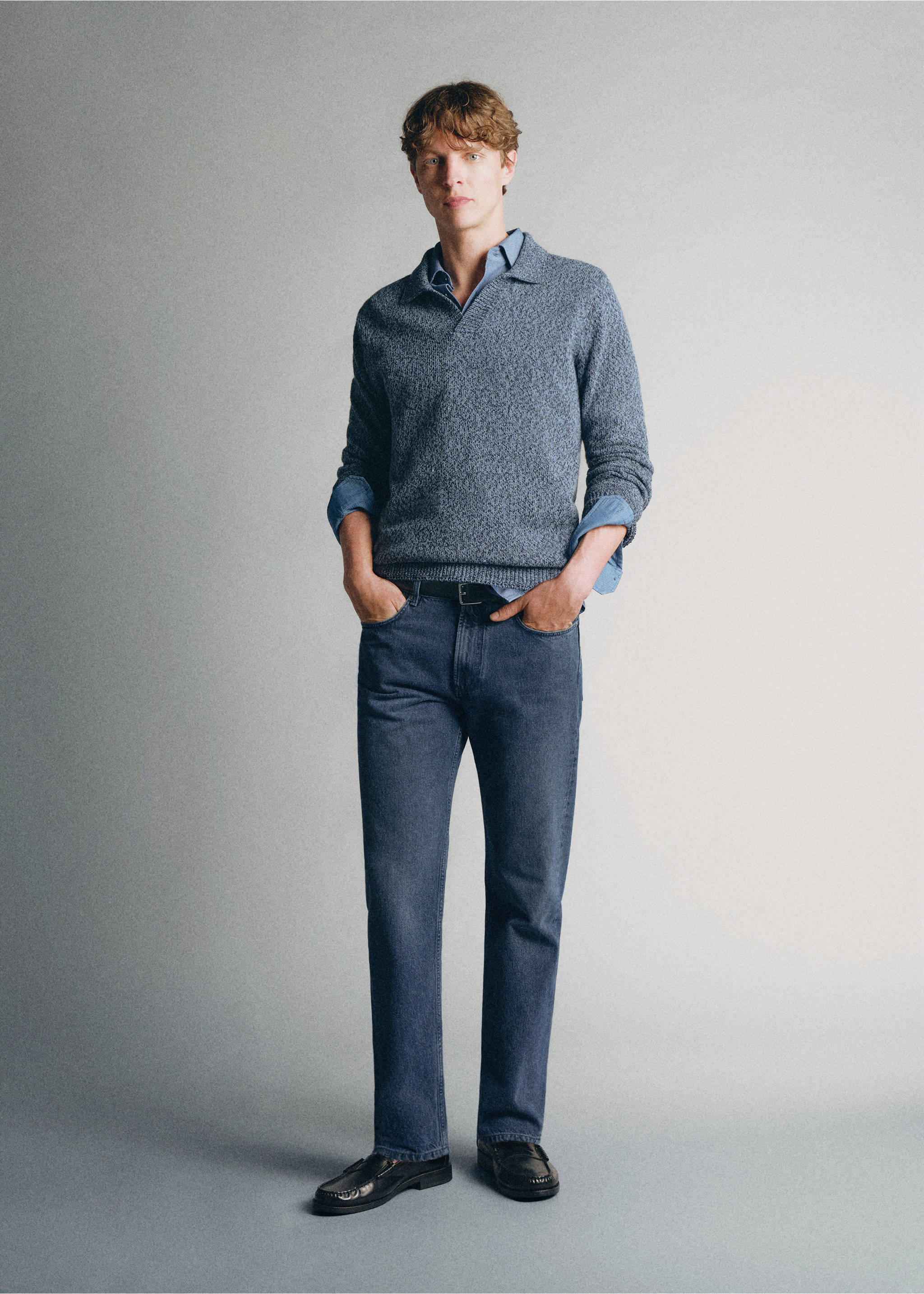 Jeans regular fit 100% algodón premium - Plano general, Azul oscuro intenso. Ref: 37025842-00.