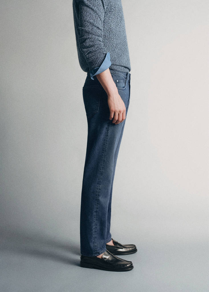 Regular fit jeans, 100% cotton, made in Italy — Deep Dark Blue