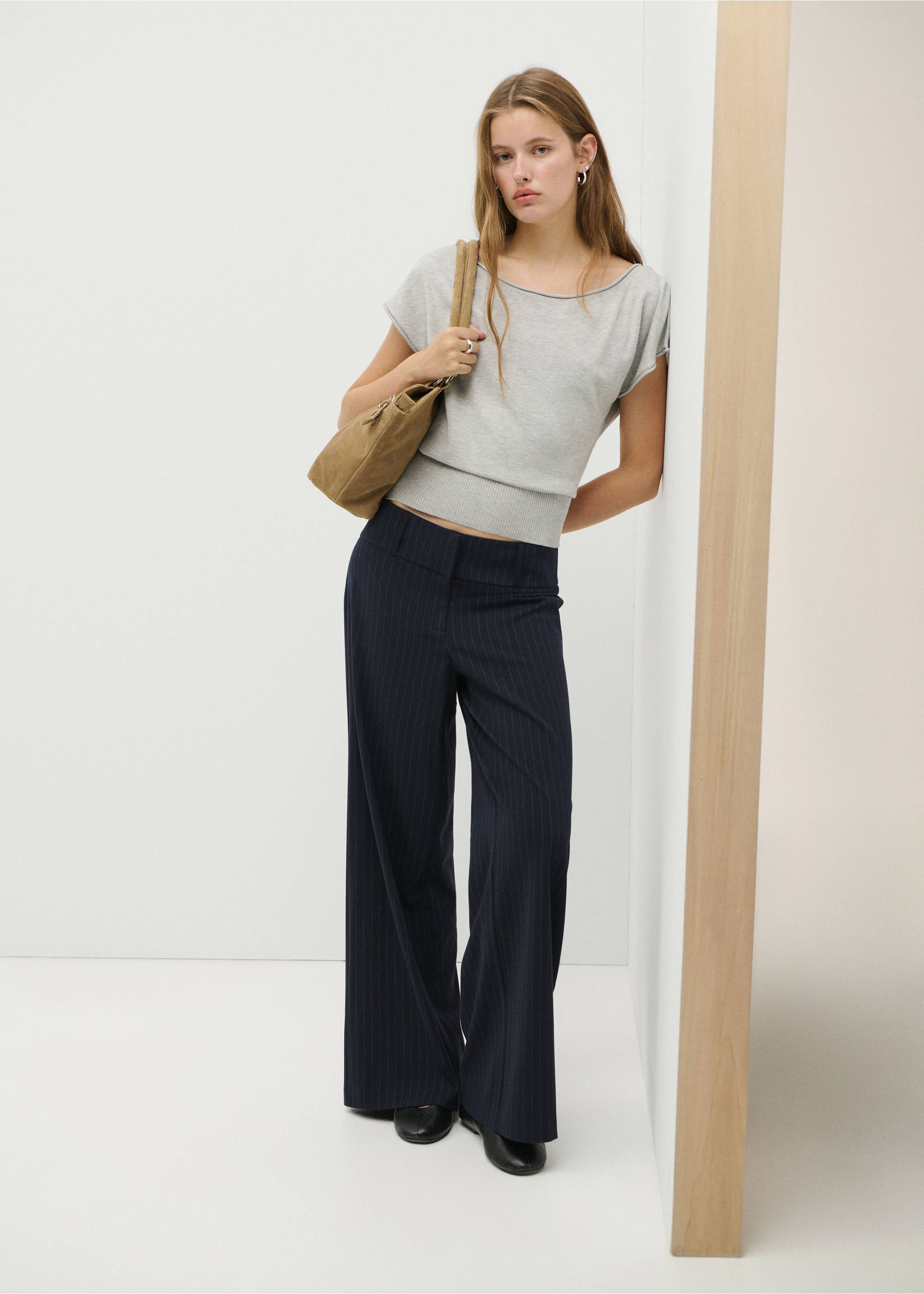Chalk-stripe trousers - General plane, Navy. Ref: 37025845-00.