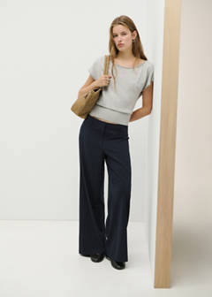 Chalk-stripe trousers — Navy 2