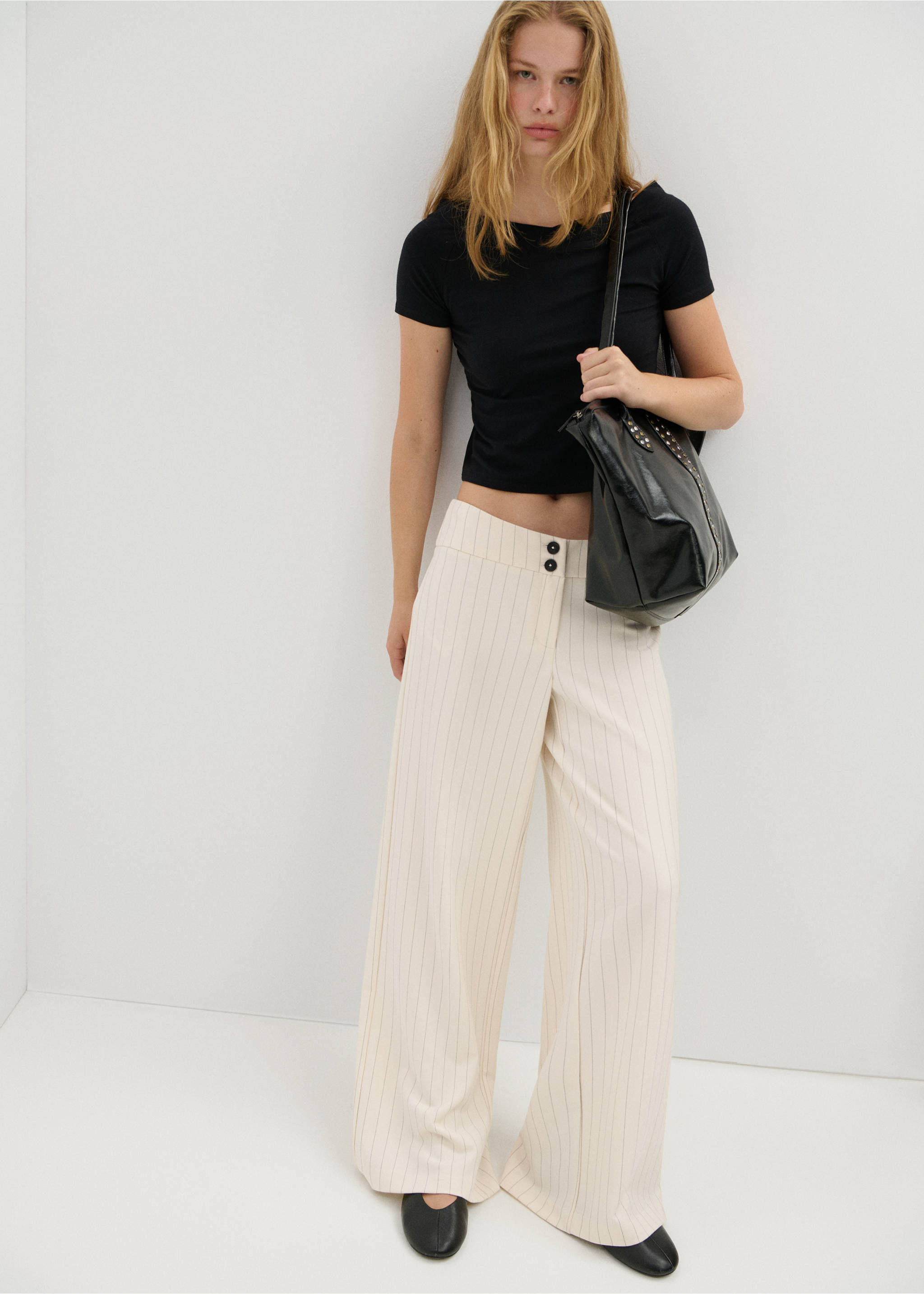 Chalk-stripe straight trousers - General plane, Off White. Ref: 37025846-00.