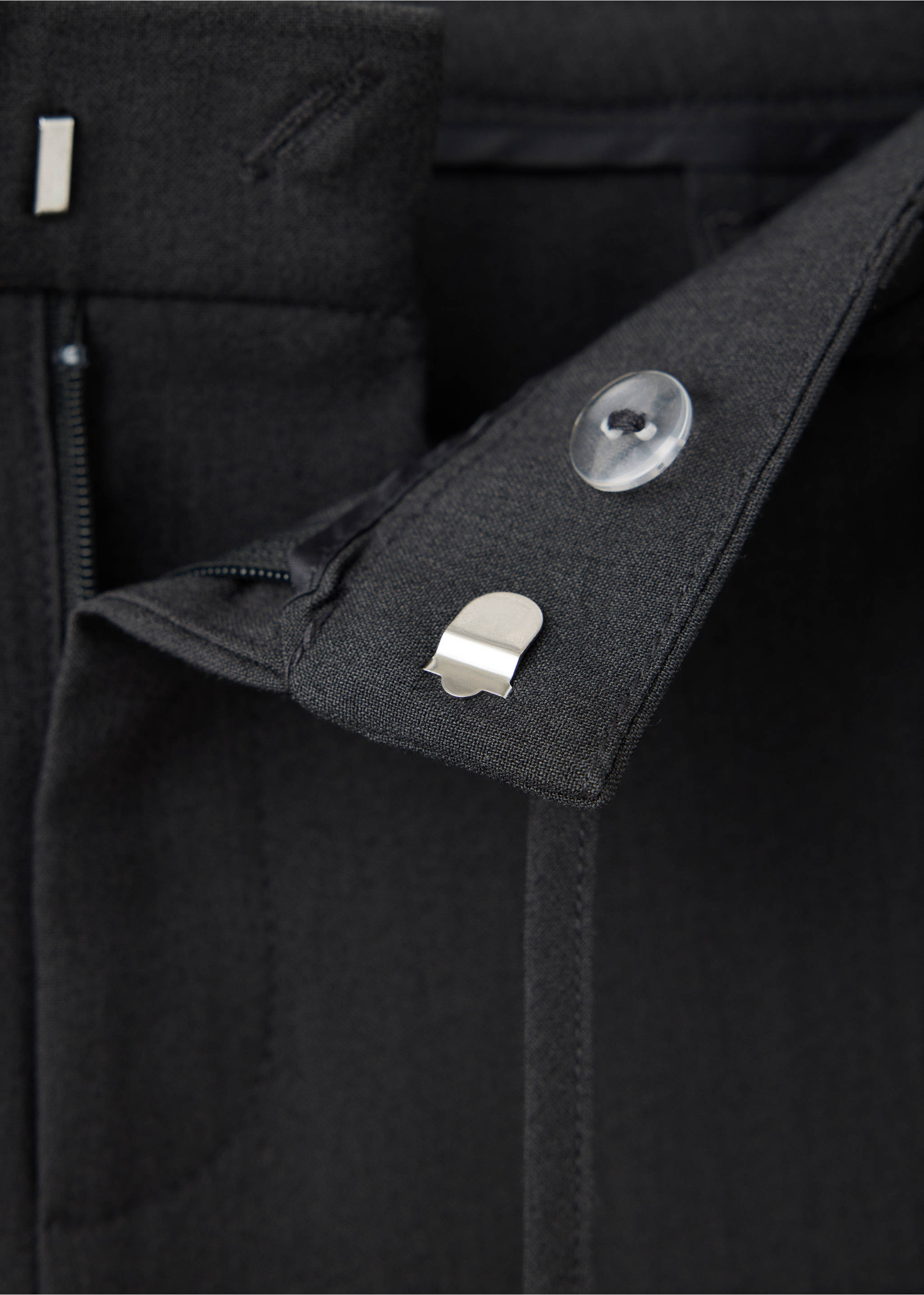 Straight-leg trousers with bow detail - Details of the article 0, Grey. Ref: 37025847-00.