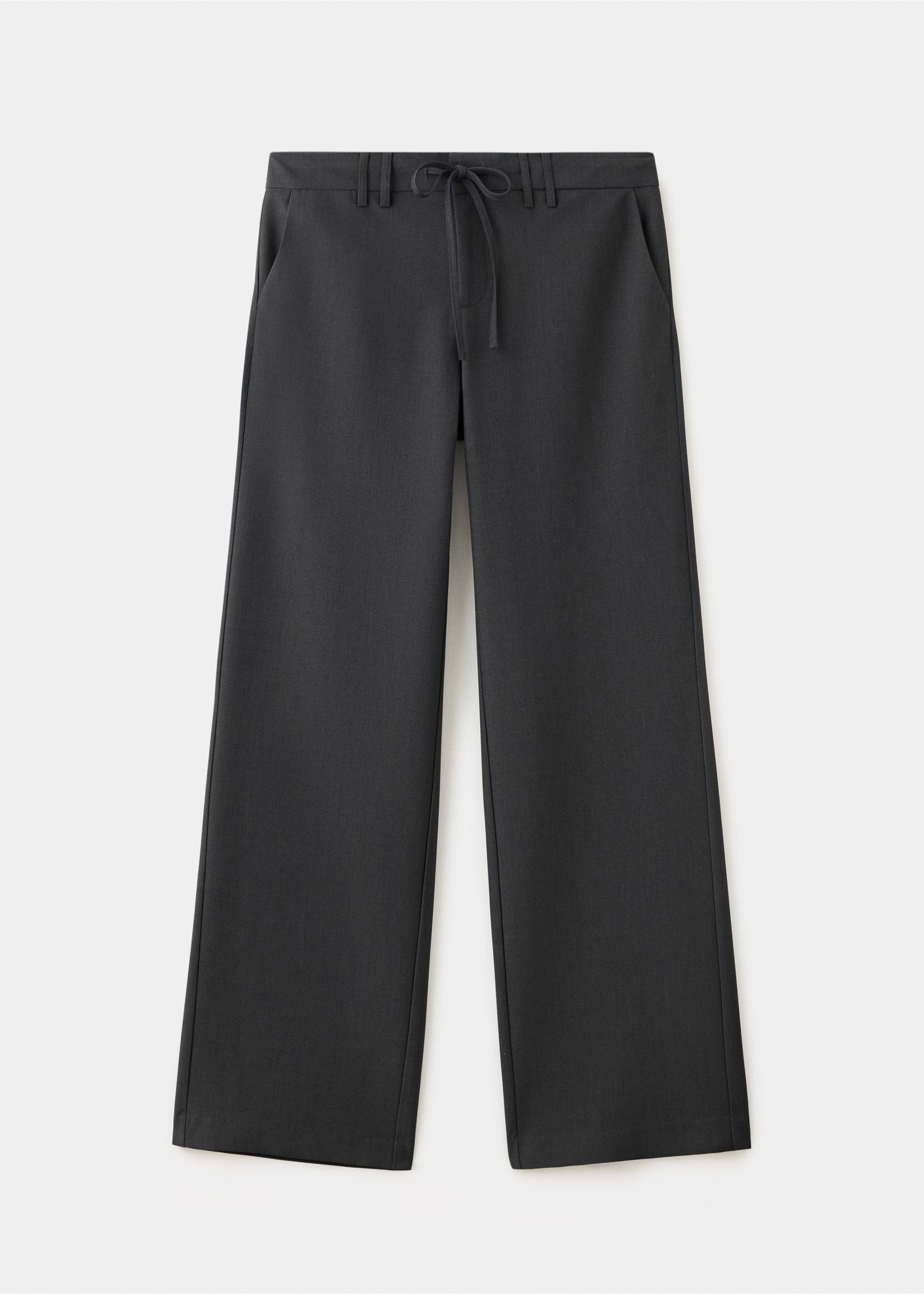 Straight-leg trousers with bow detail - Article without model, Grey. Ref: 37025847-00.