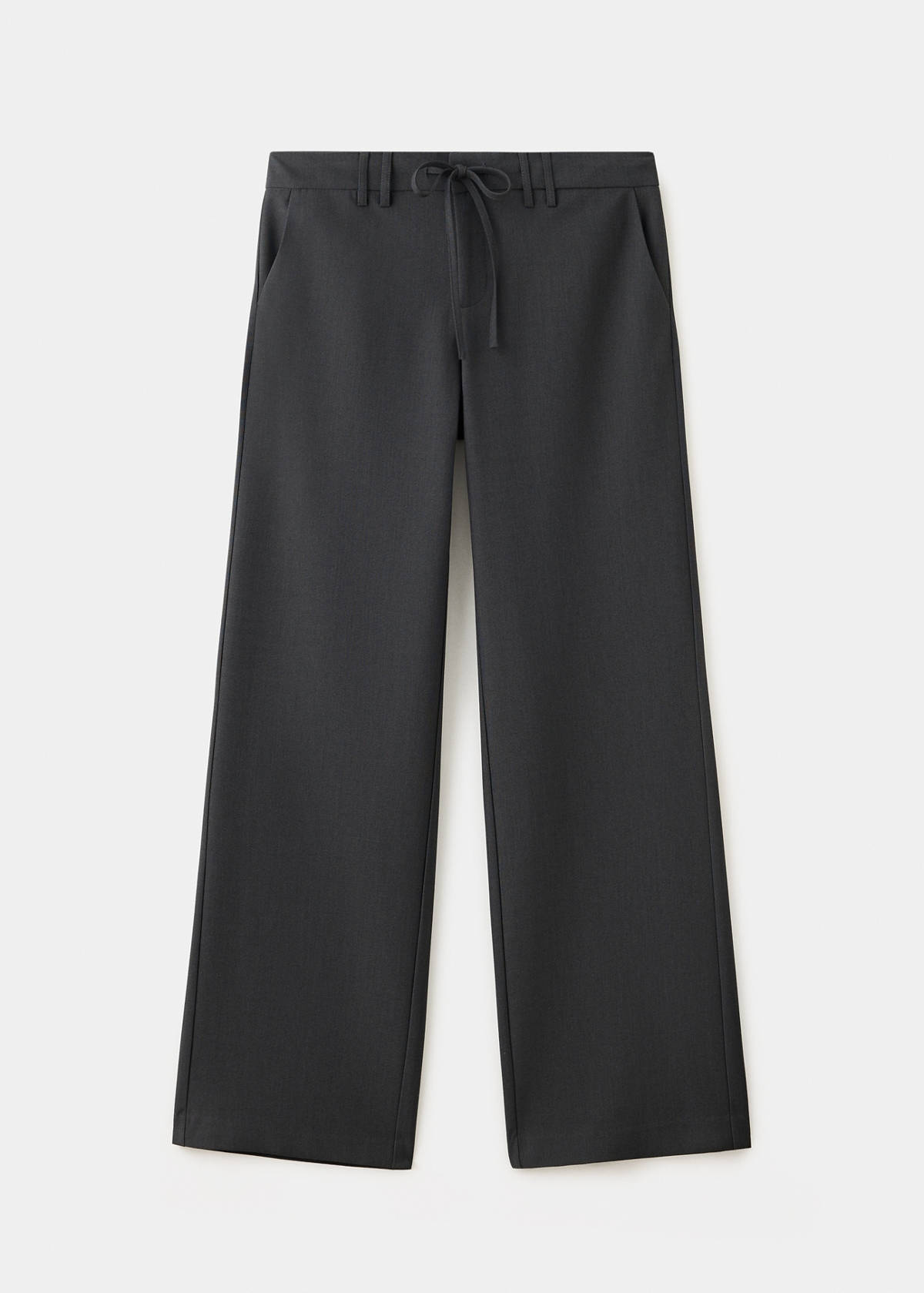 Straight-leg trousers with bow detail — Grey