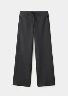 Straight-leg trousers with bow detail — Grey 4